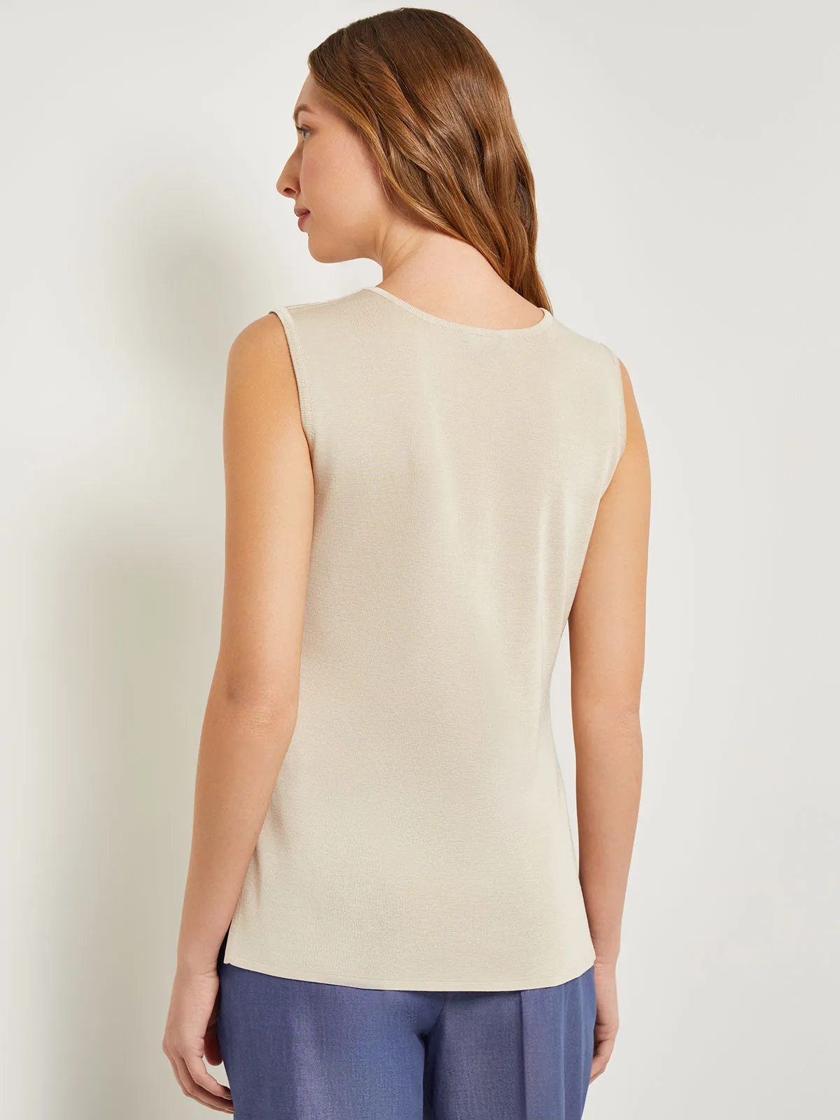 Classic Knit Tank Top, Biscotti