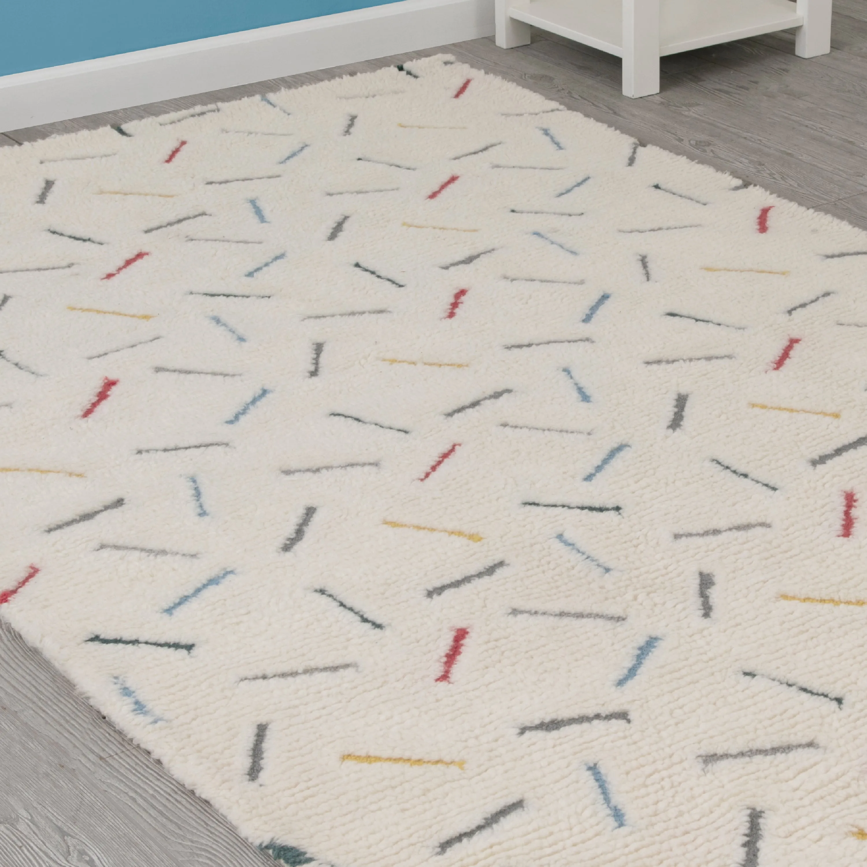 Colored Sprinkles Hand-Tufted 100% Wool Area Rug 5x8