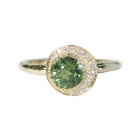 Crescent Green Sapphire Ring