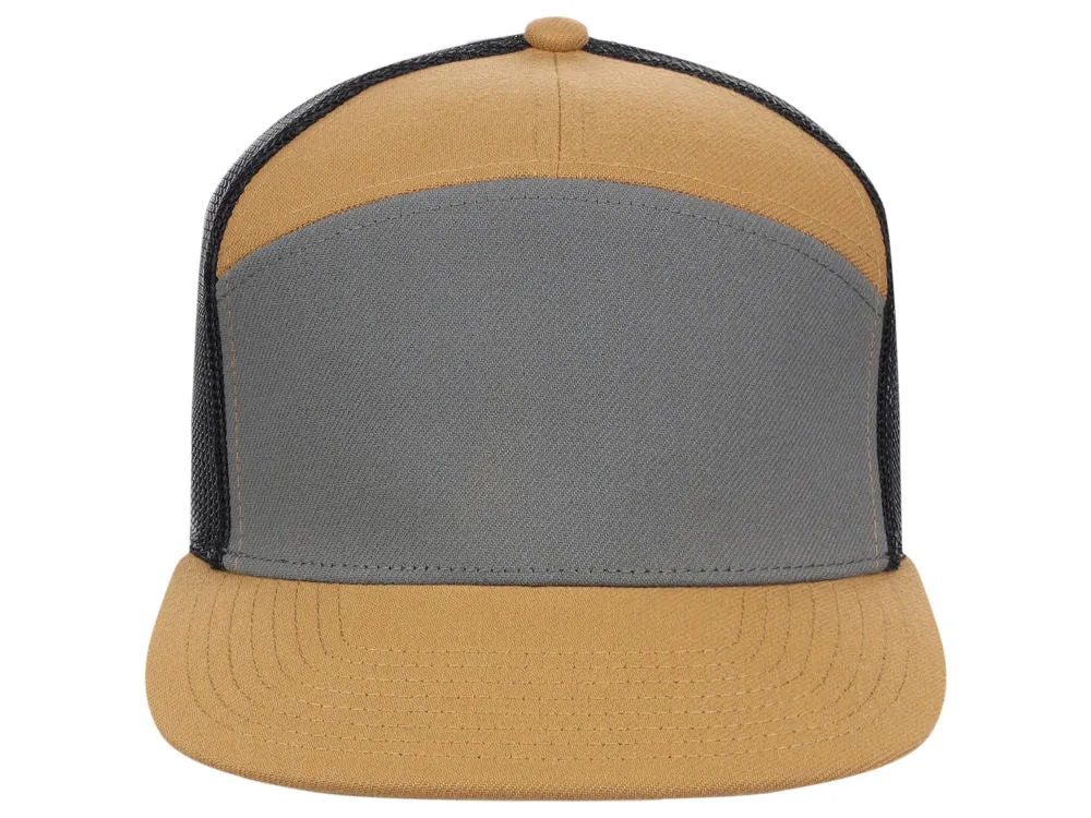 Crowns by Lids Birdie 7-Panel Trucker - Charcoal/Wheat/Black