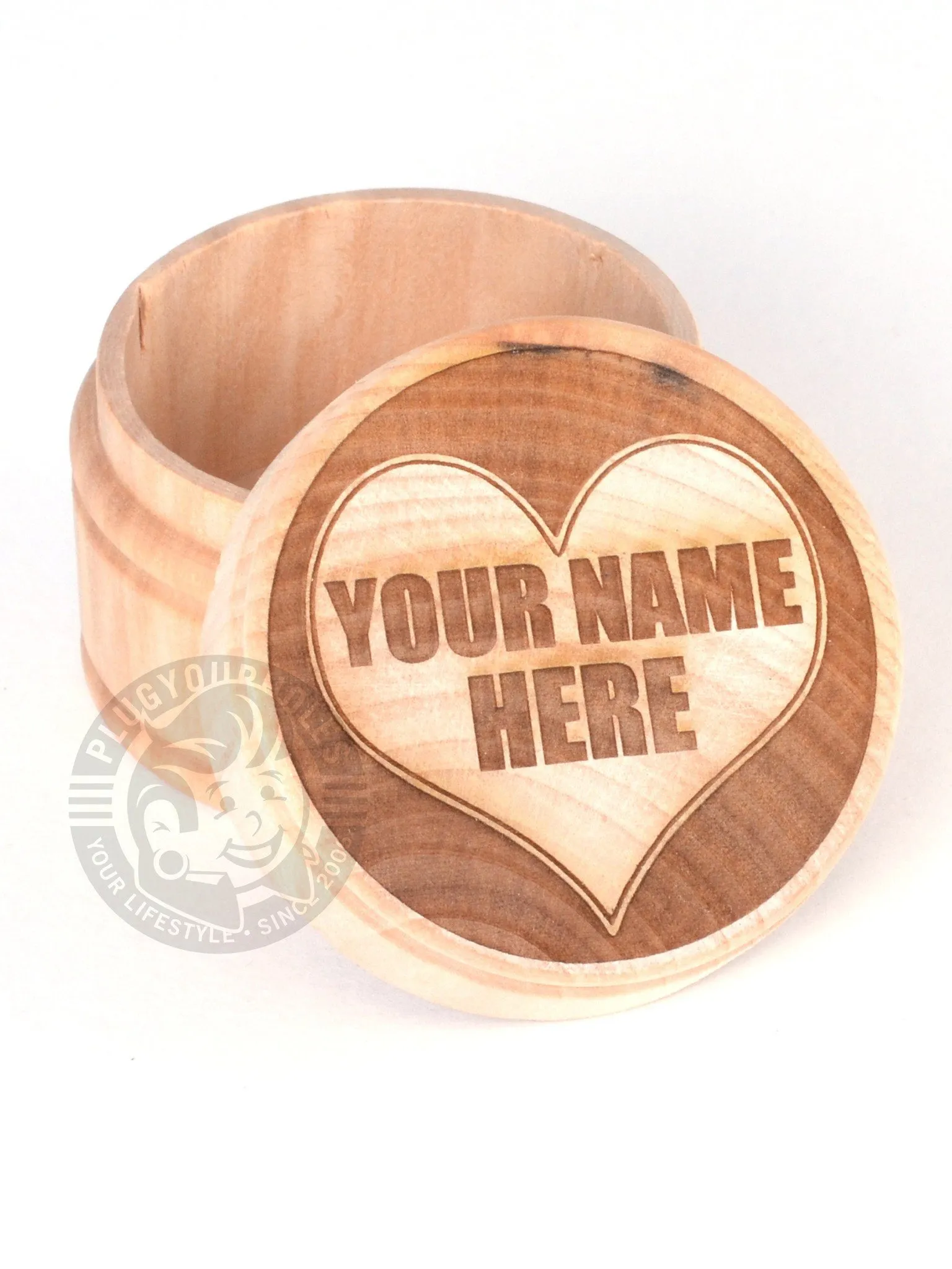 Custom Heart Engraved Plug Box