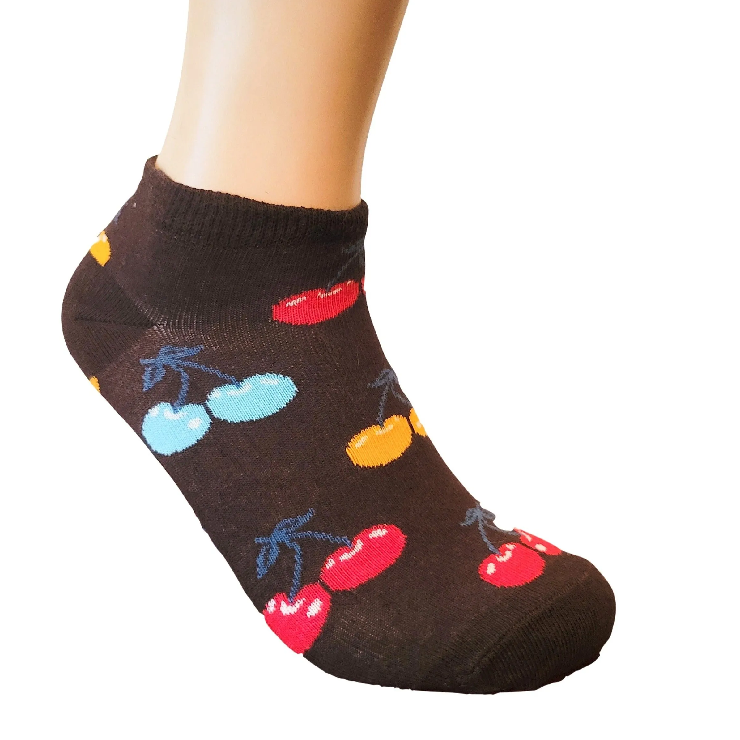 Cute Cherry Patterned Ankle Socks (Adult Medium - Women's Shoe Sizes 5-10)