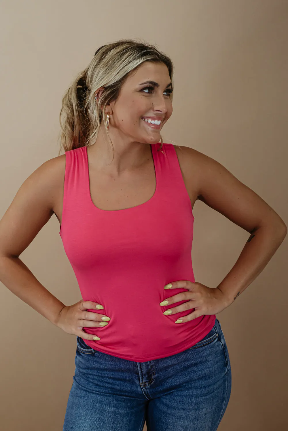 Daily Bliss Basic Tank, Fuchsia