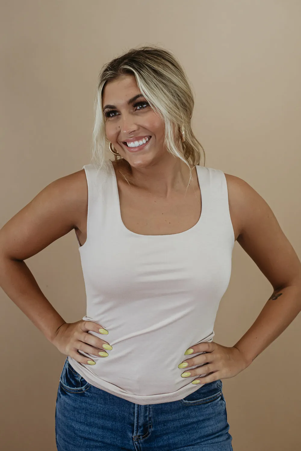 Daily Bliss Basic Tank, Lt. Taupe