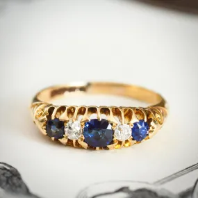 Date 1904 Sapphire & Diamond Engagement Ring