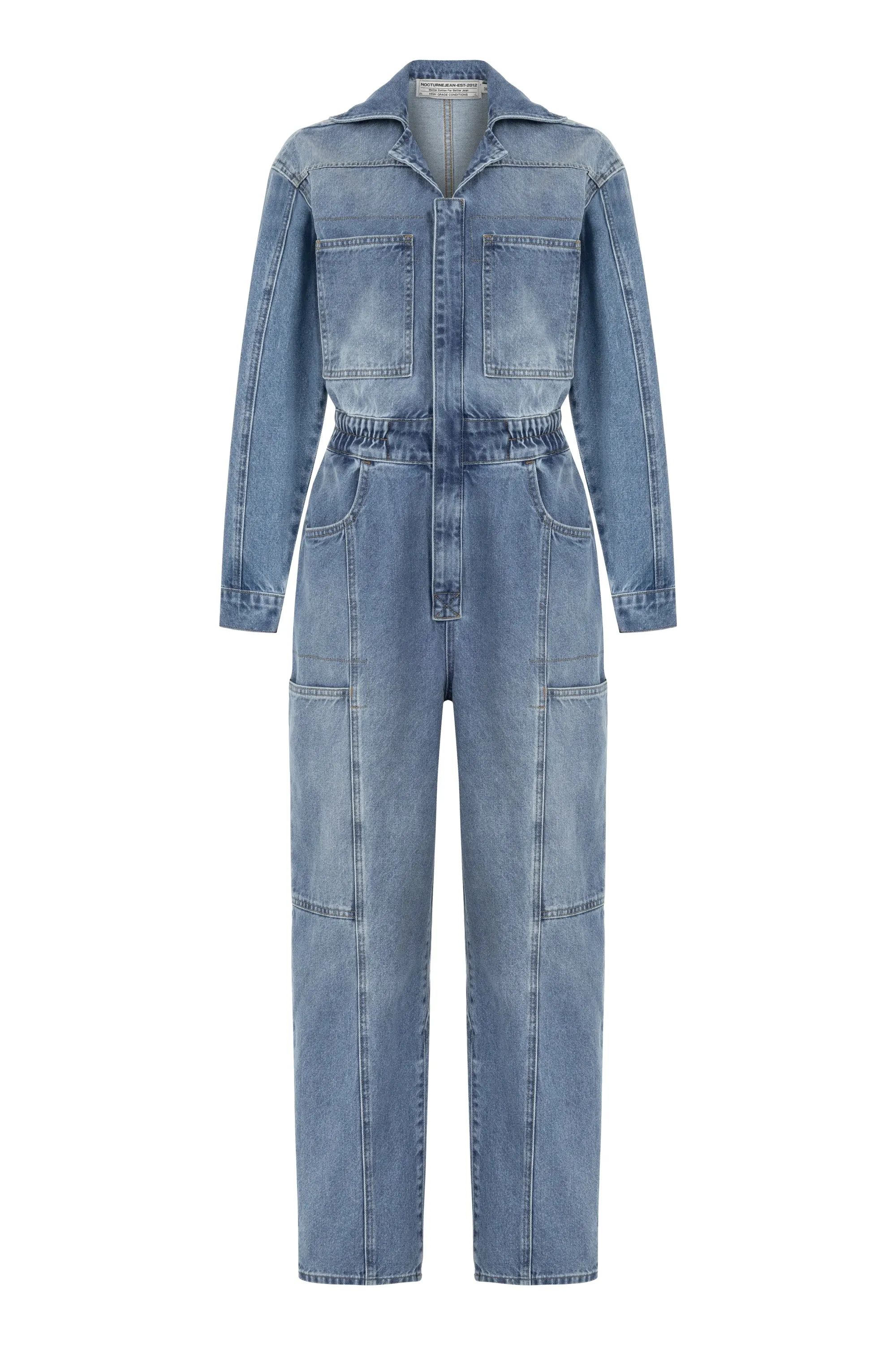 Denim Cargo Jumpsuit