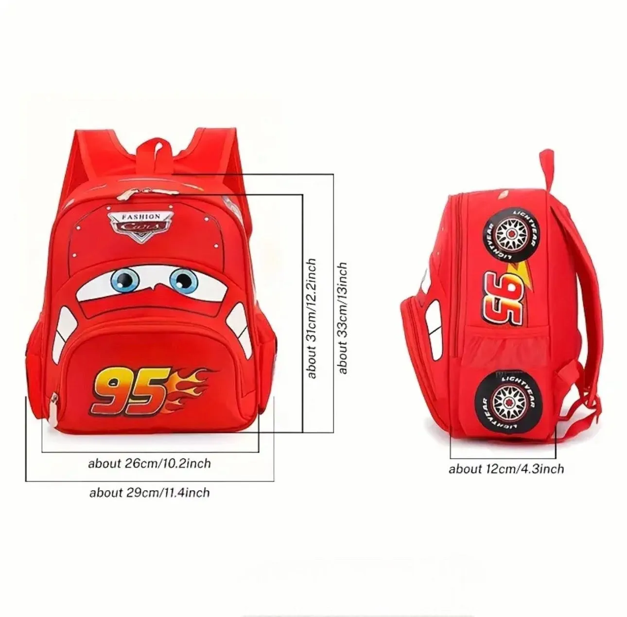 Disney Lightning McQueen 3D Backpack, Red