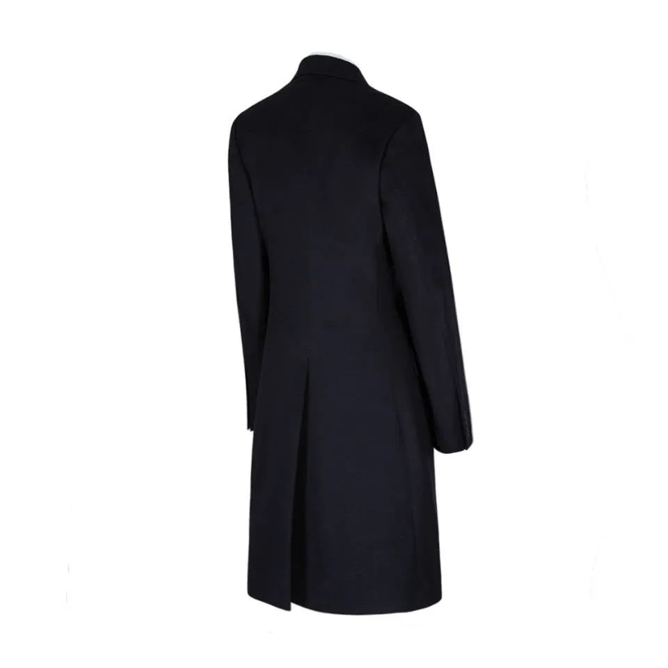 Double Breasted Overcoat Cashmere Blend - Navy