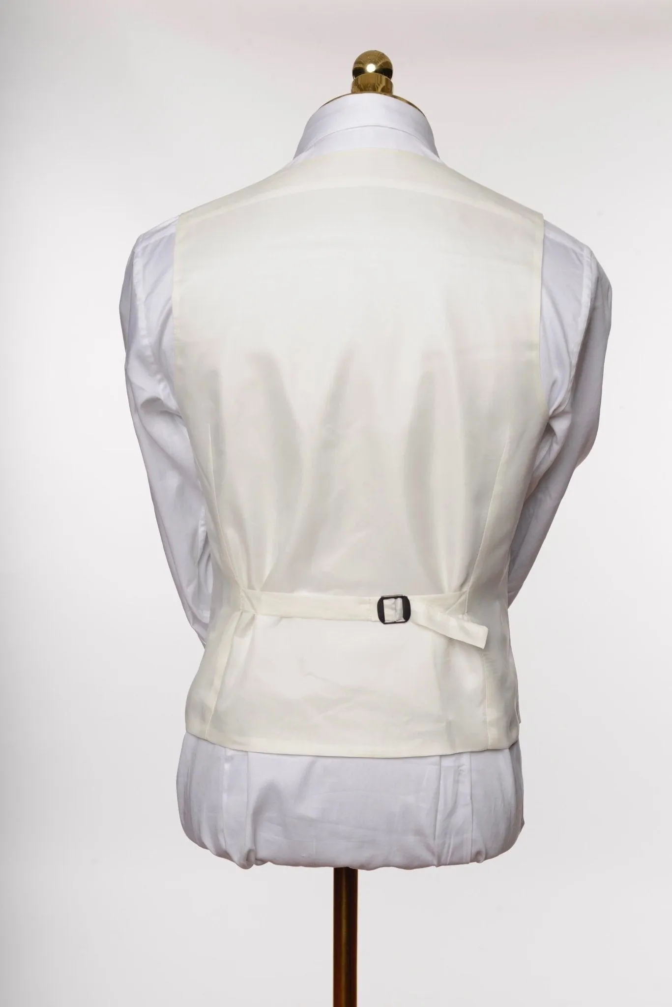 Double Breasted U-Shaped Vest - White