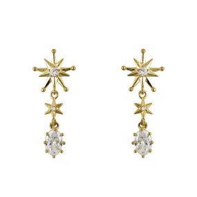 Drop Earring Diamante Evening Star Gold