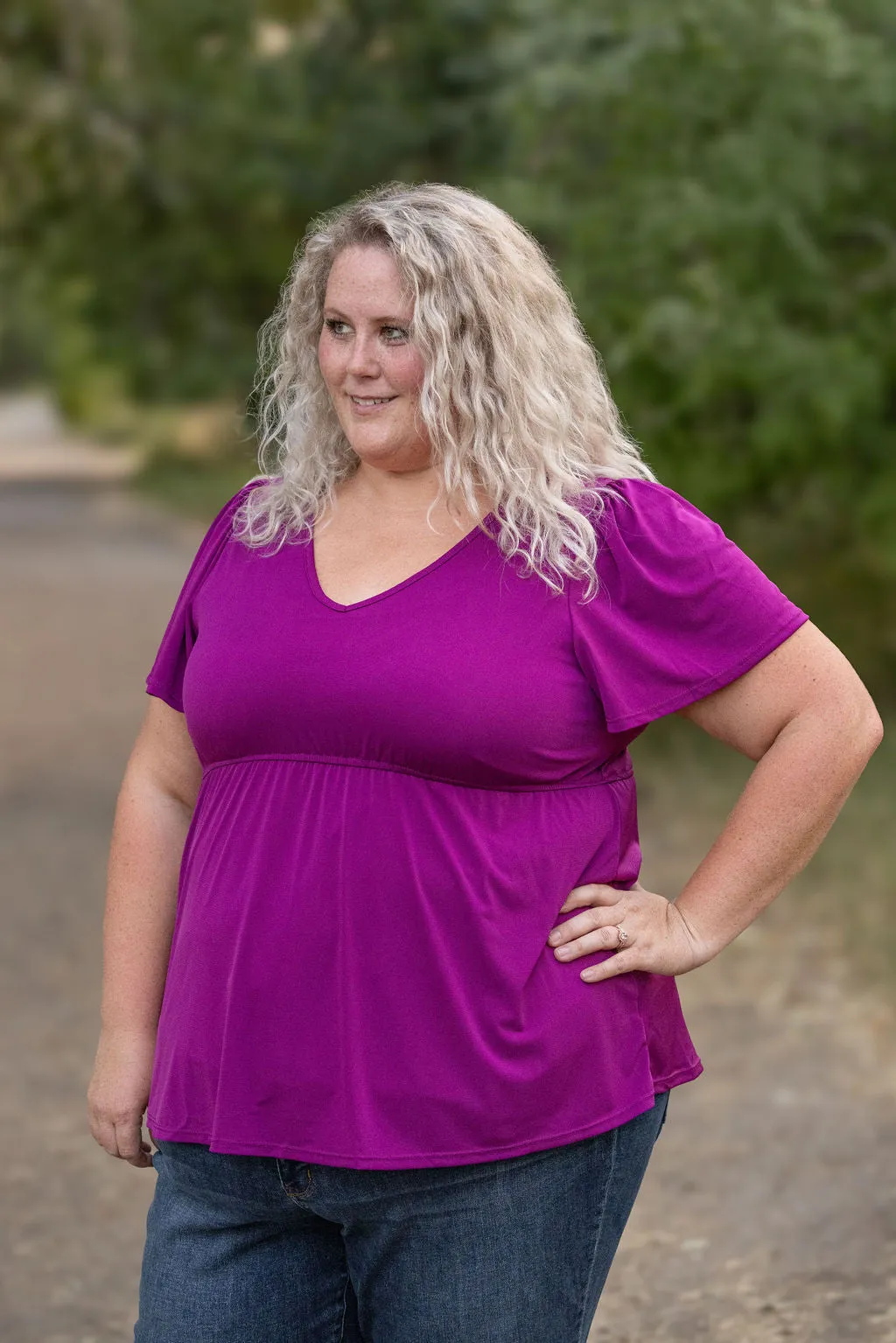 Emery Ruffle Top - Purple