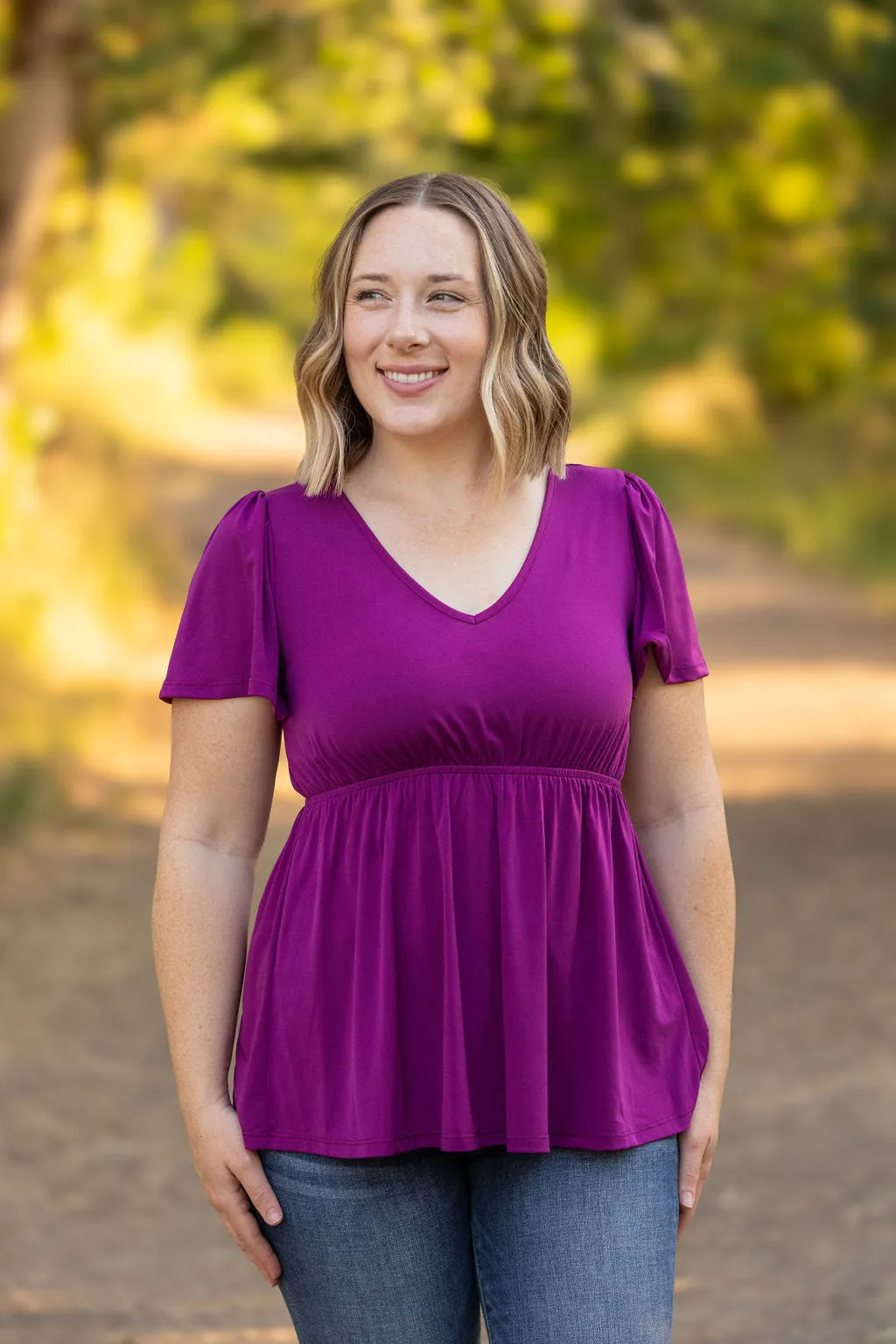 Emery Ruffle Top - Purple