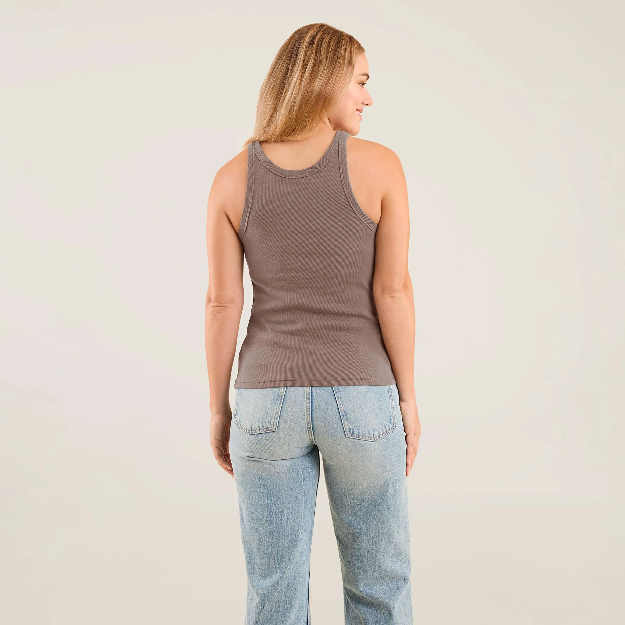 Essential Rib Tank Top | Mocha