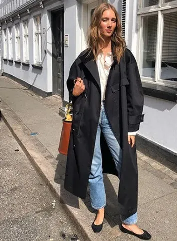 Fashion Street Oversized X-long Outerwear Trench Coat