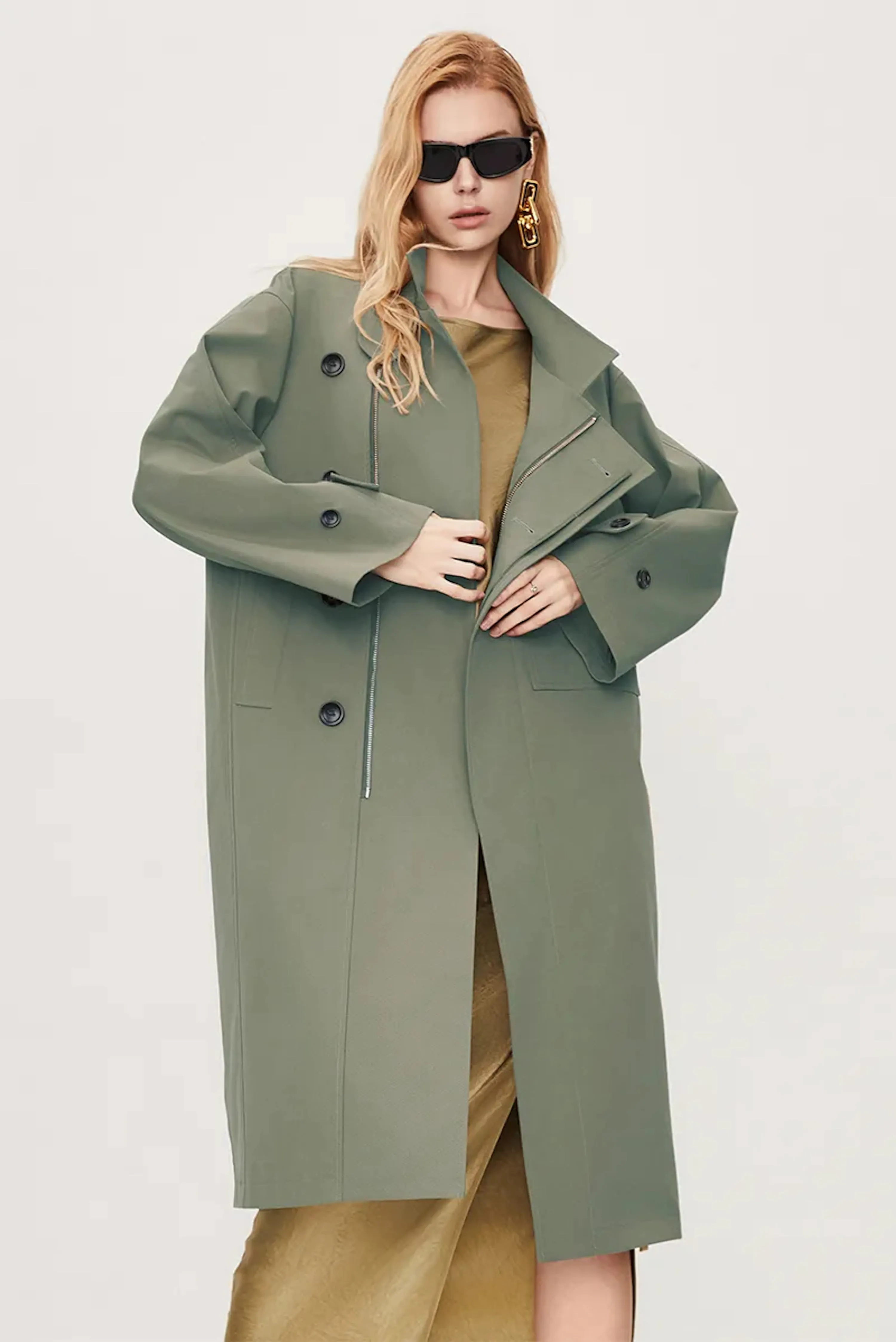 Fashion Street Oversized X-long Outerwear Trench Coat