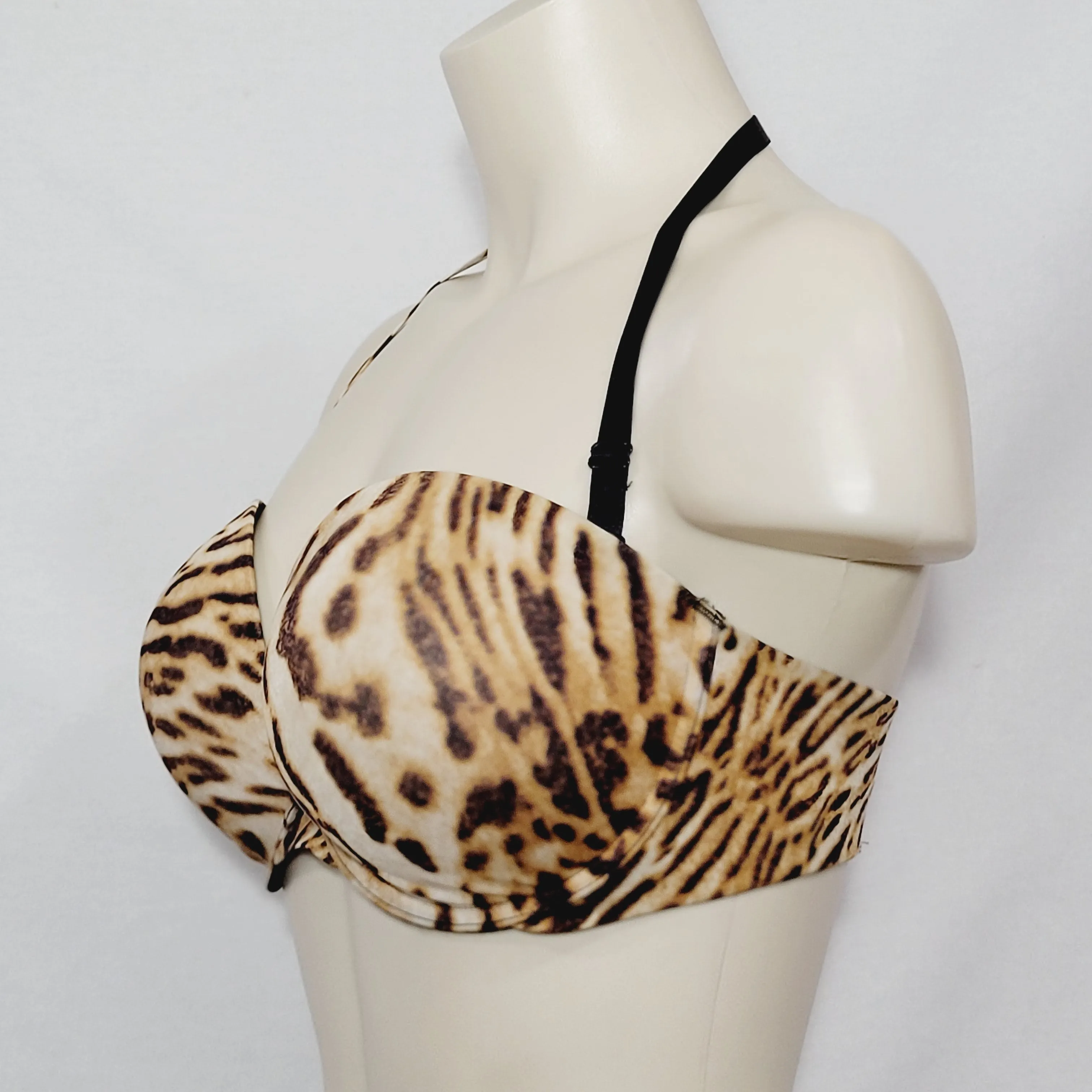 Felina 5312 Bra Of The Year Convertible Deep Plunge UW Bra 36C Animal Print