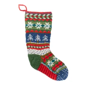 Festive Fair Isle - wool knit Christmas stocking