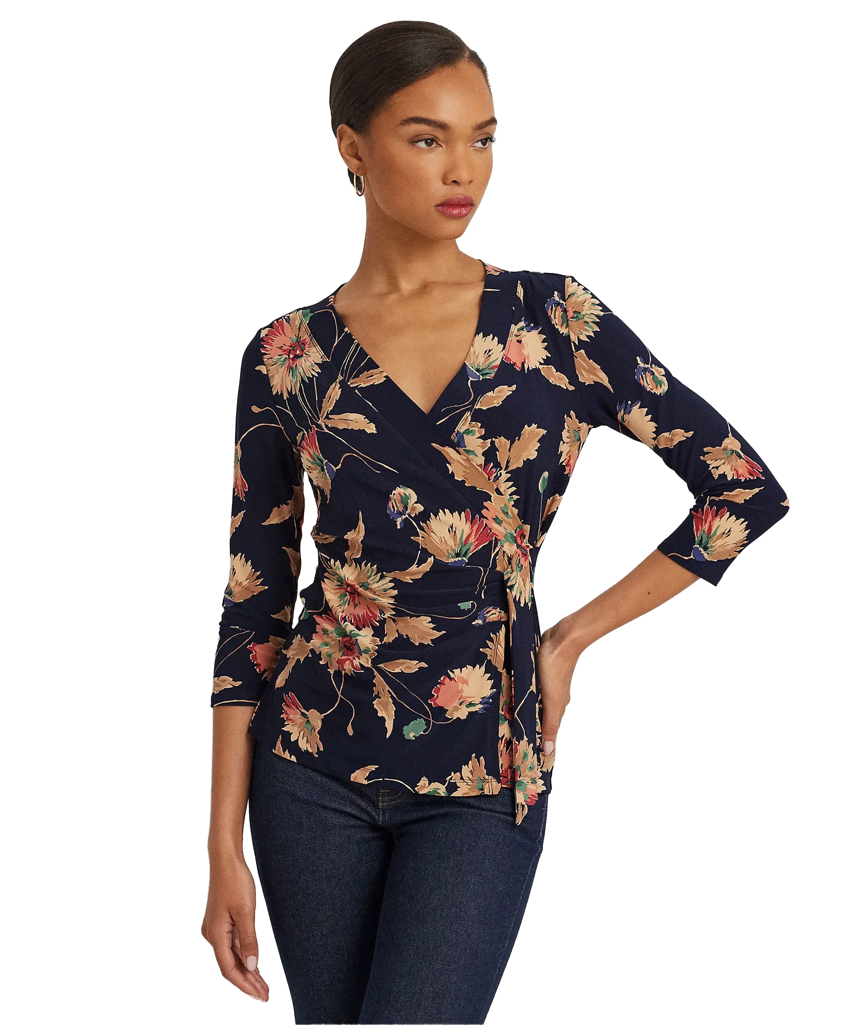 Floral Stretch Jersey Top - Multi