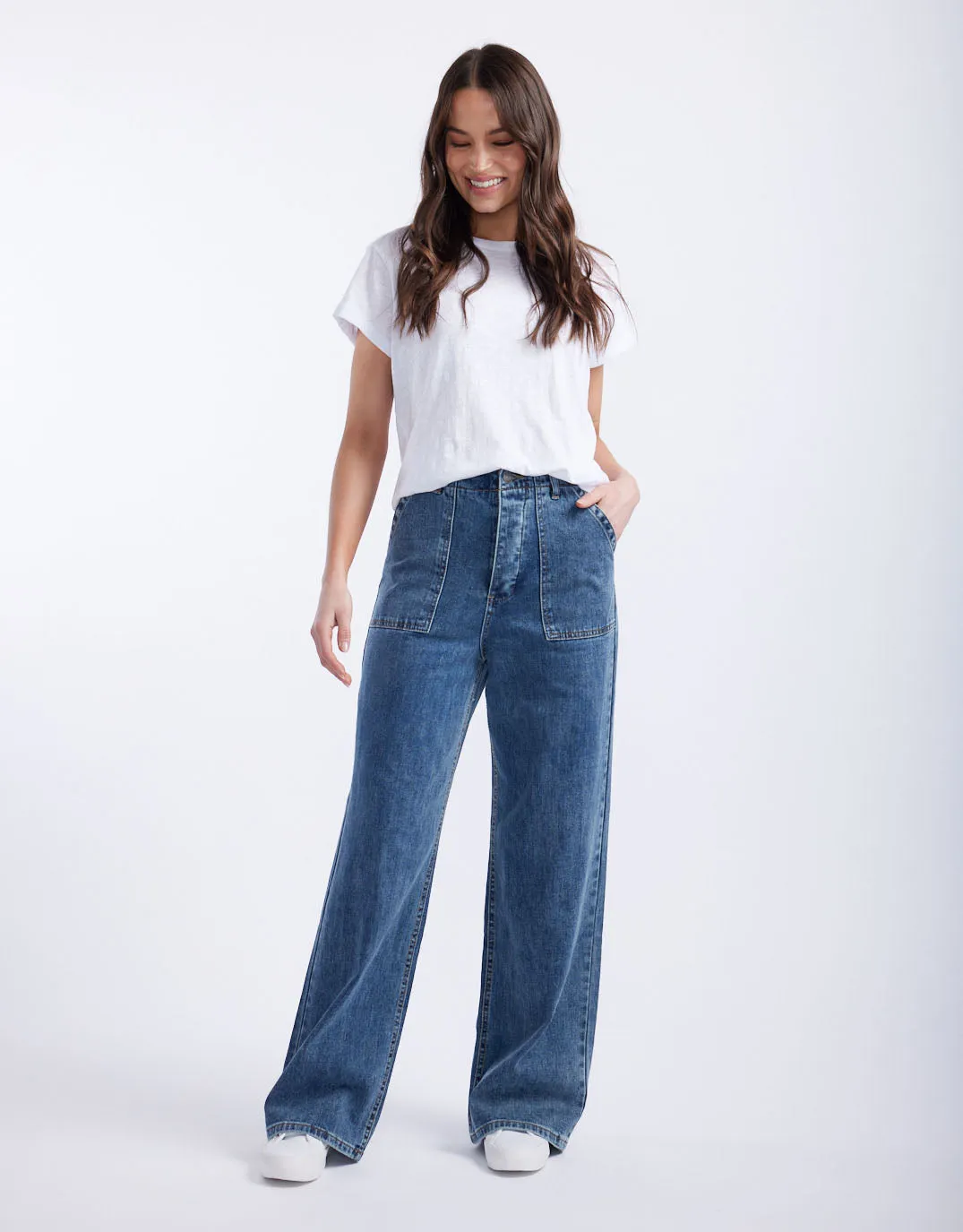 Frankie Wide Leg Jeans - Mid Wash