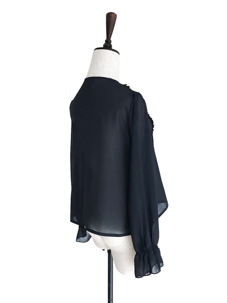 Further Sale! Simply Black Ruffle Chiffon Blouse