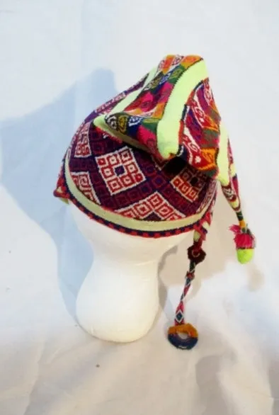 Handmade EMBROIDERED Ear Flap HAT Cap Ethnic Boho Festival Hippy COLORFUL