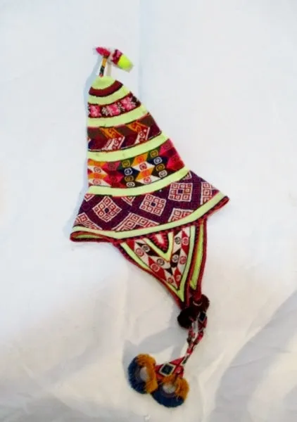 Handmade EMBROIDERED Ear Flap HAT Cap Ethnic Boho Festival Hippy COLORFUL