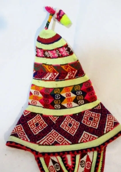 Handmade EMBROIDERED Ear Flap HAT Cap Ethnic Boho Festival Hippy COLORFUL