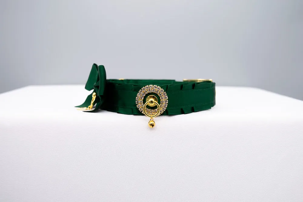 Hunter Green and Gold Luxe Collar