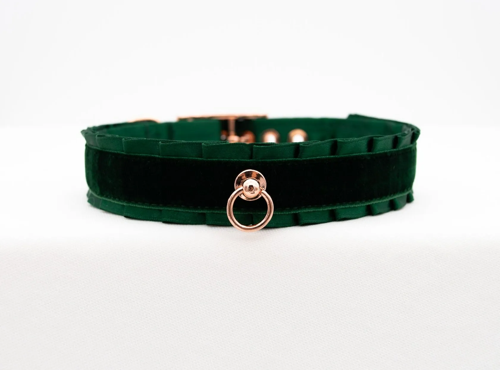 Hunter Green Velvet BDSM Collar