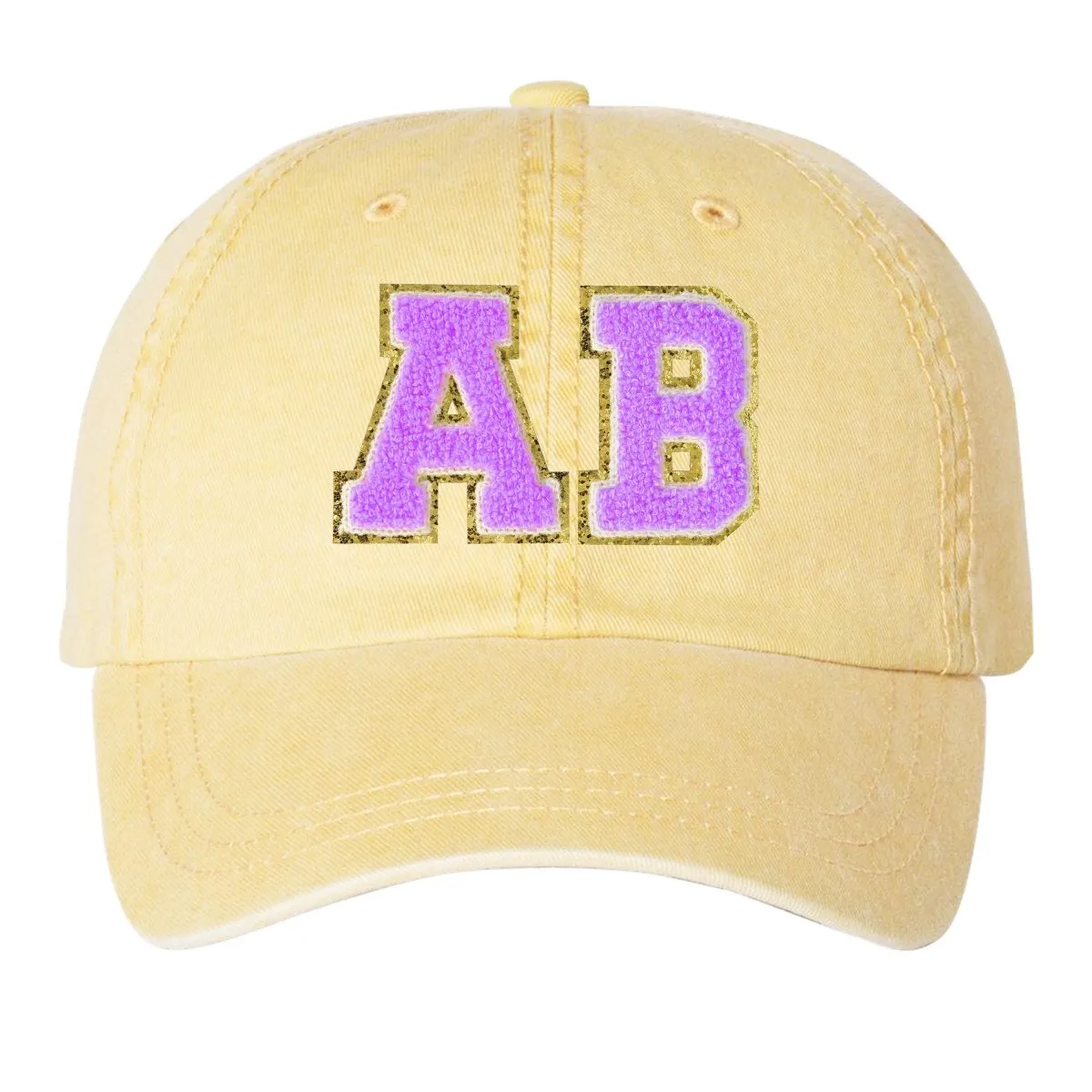 Initialed Letter Patch Baseball Hat