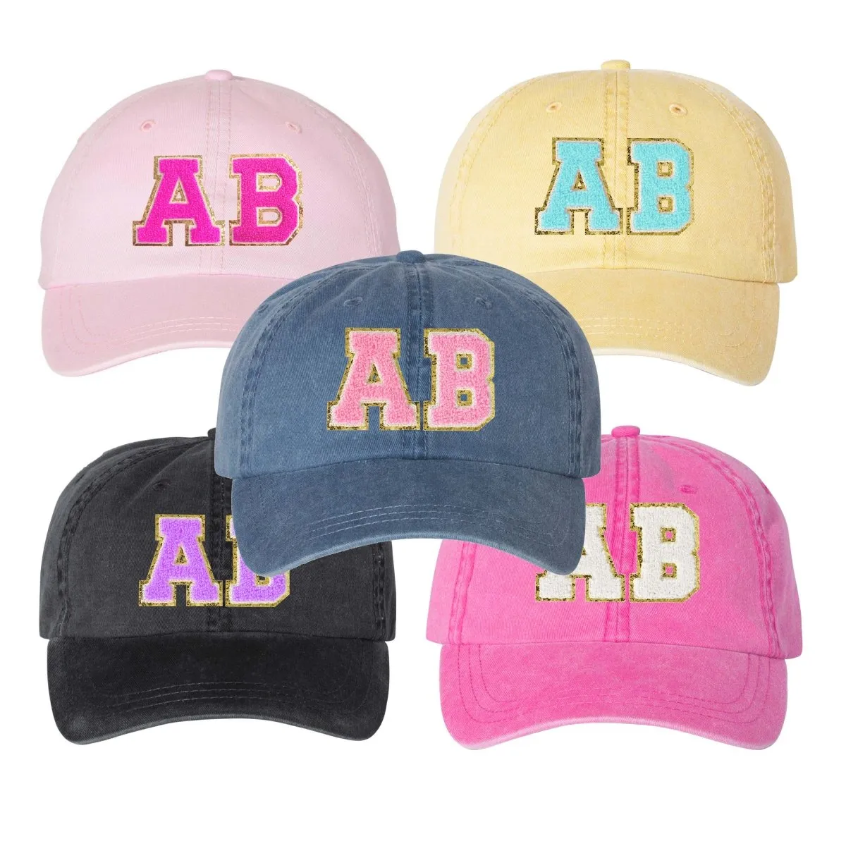 Initialed Letter Patch Baseball Hat