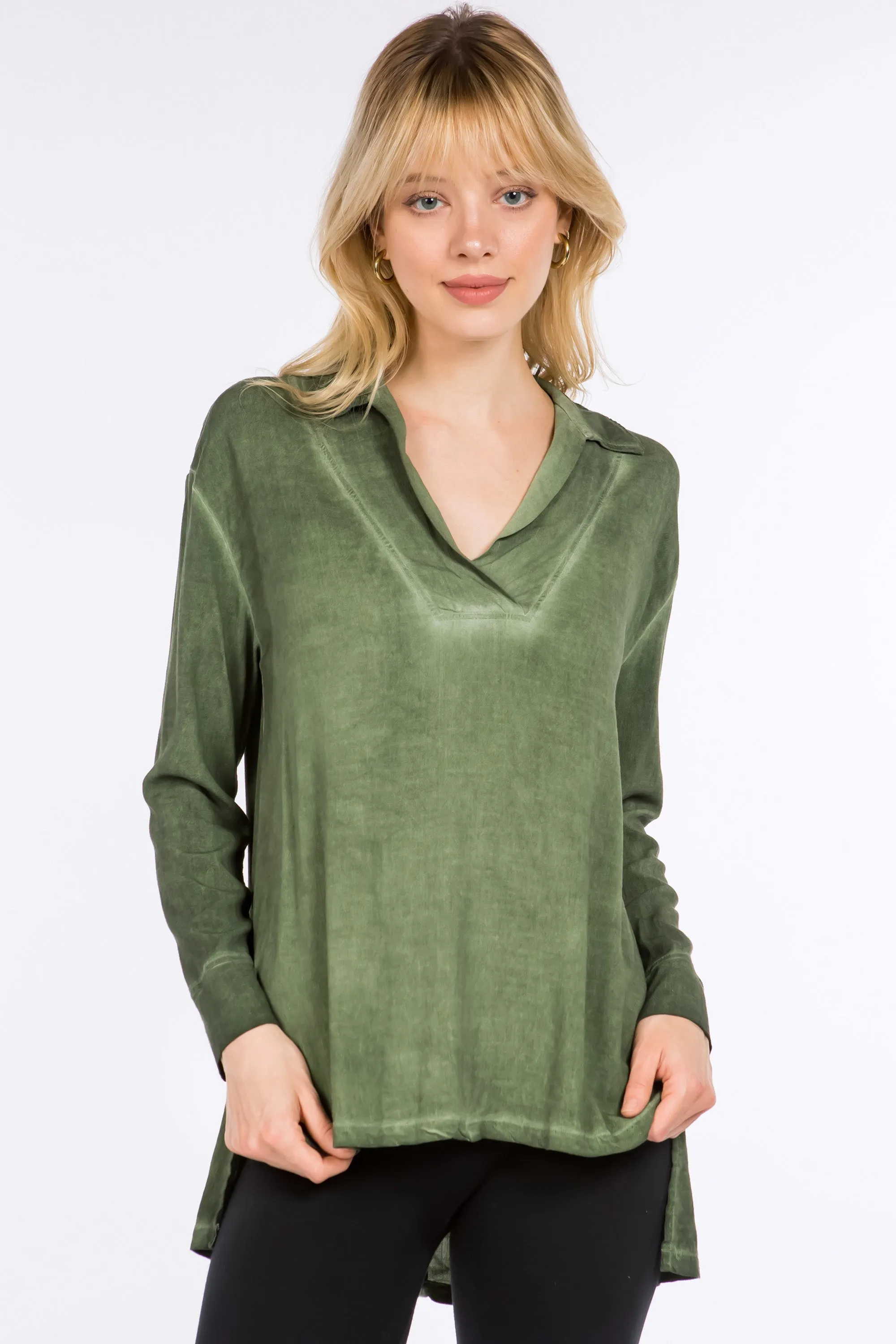 Inverted Pleat Collared Tunic