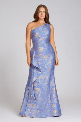 Jacquard One Shoulder Gown