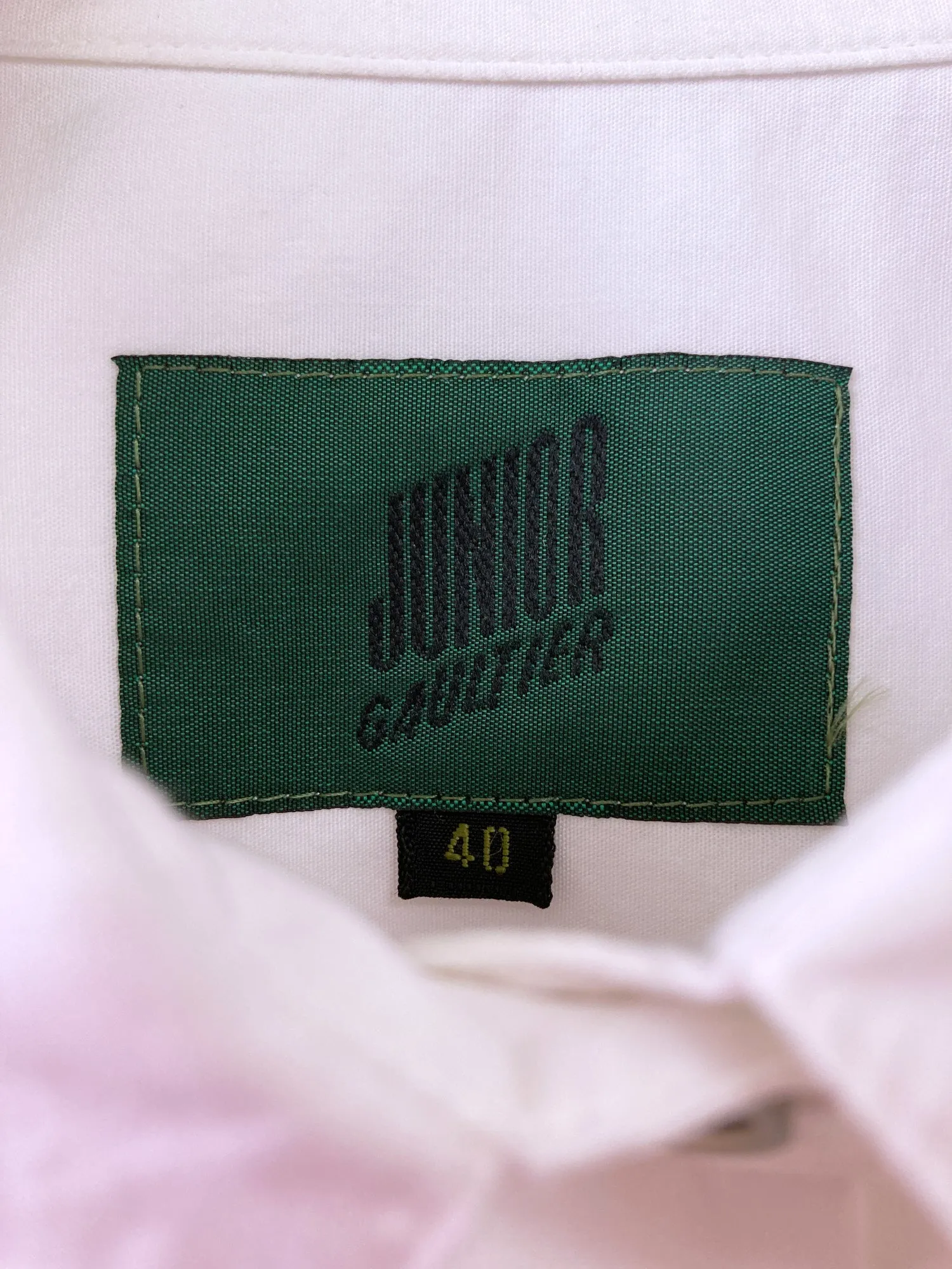 Jean Paul Gaultier Junior 1980s white cotton shirt with embroidered power cords