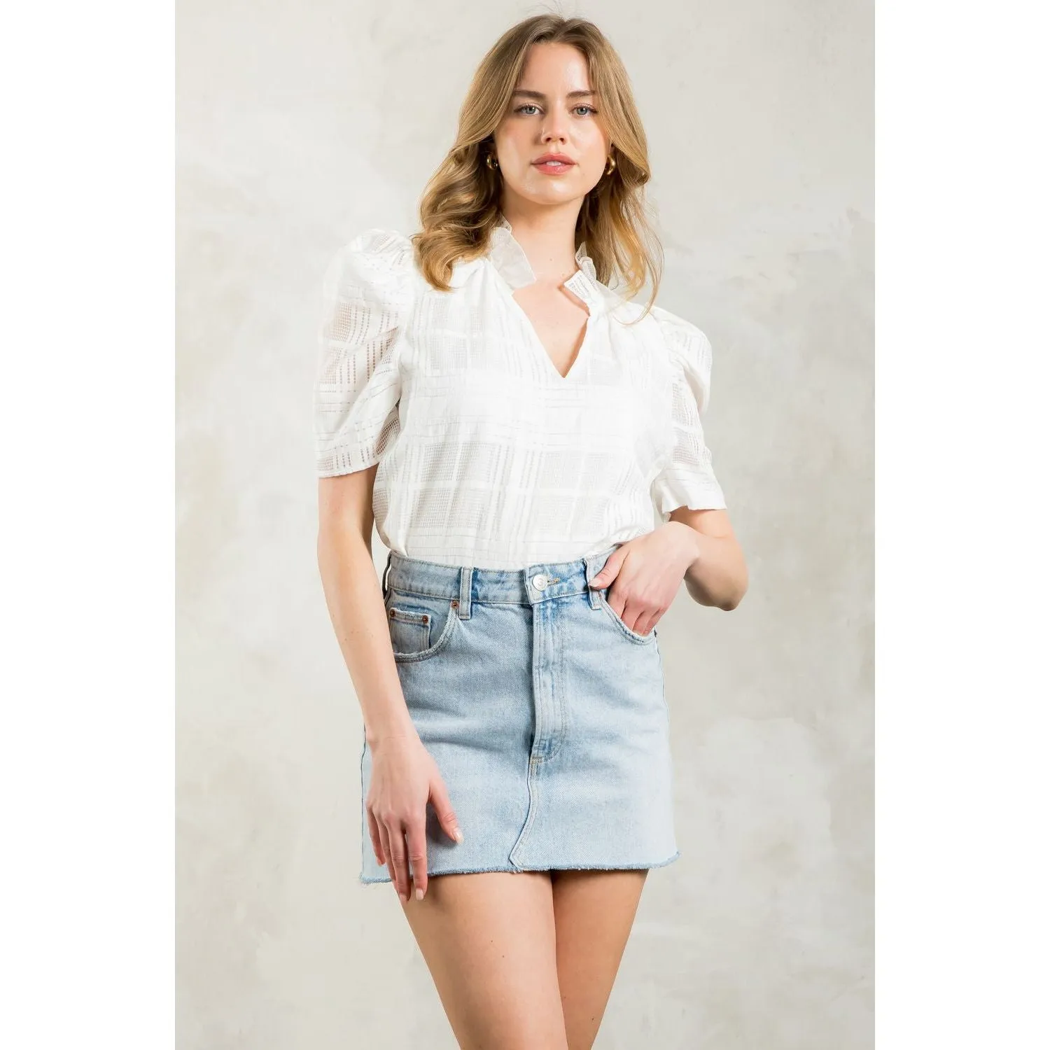 Jentry Short Sleeve Textured THML Top