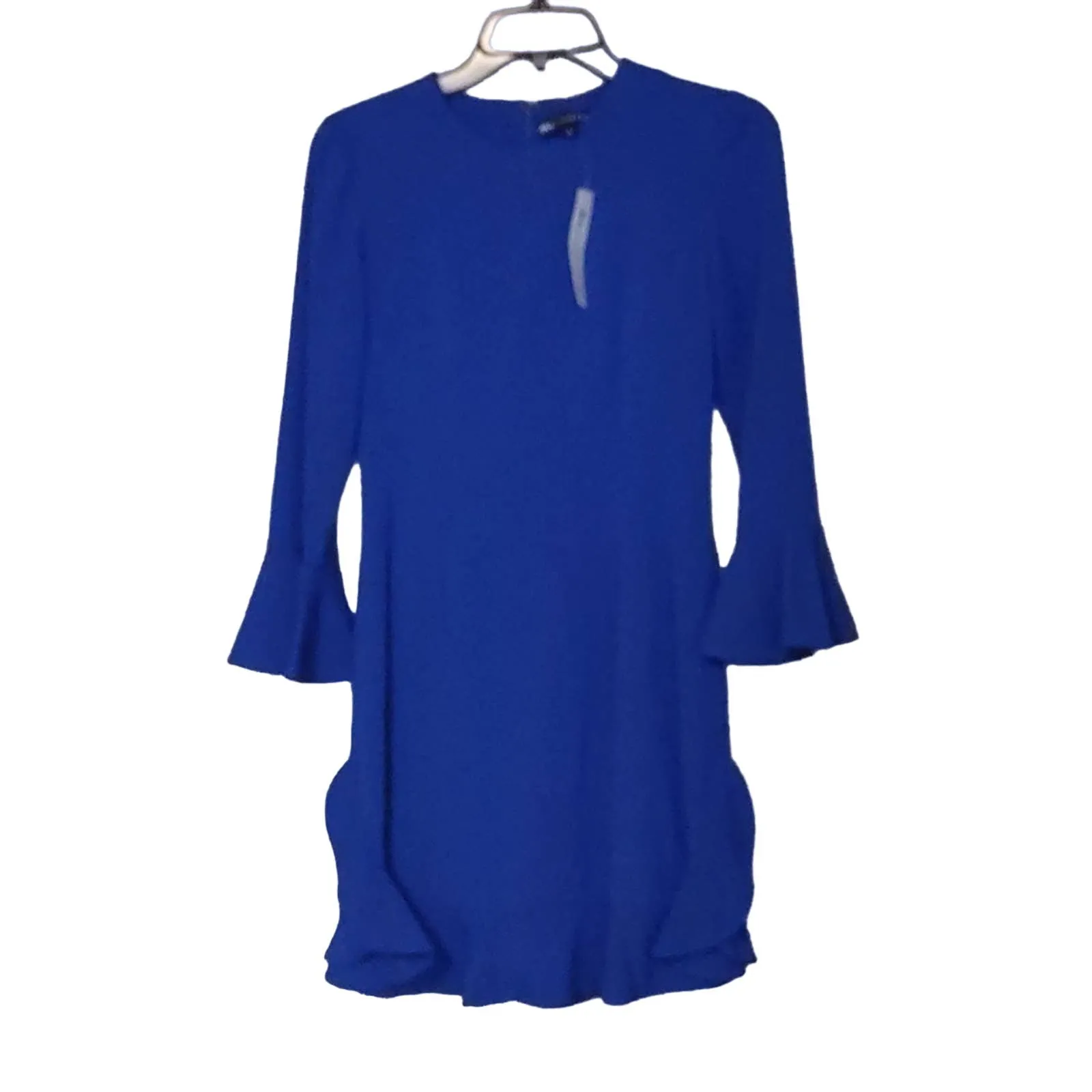 Jill Jill Stuart Bell Sleeve Ruffle Detail Sheath Dress Blue