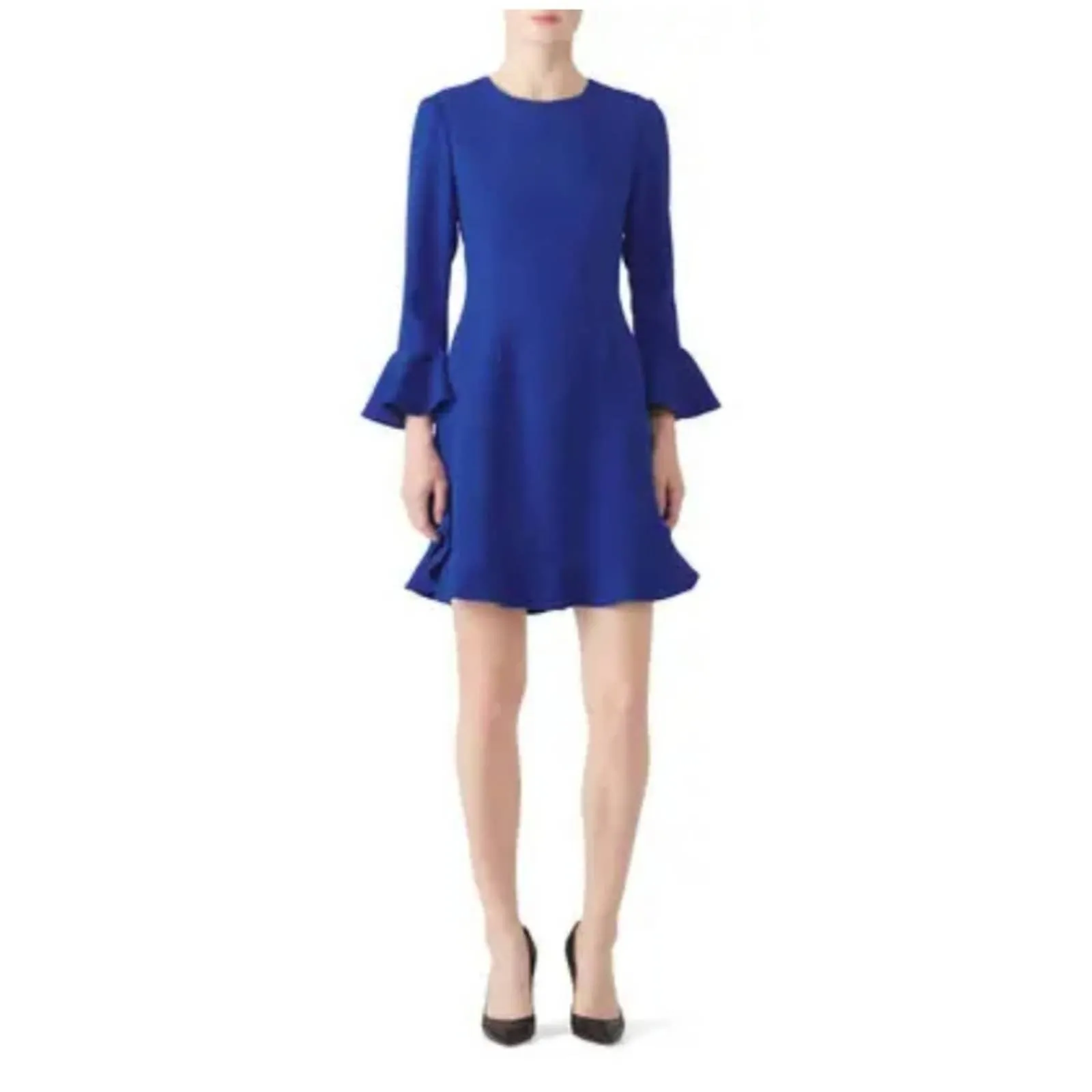 Jill Jill Stuart Bell Sleeve Ruffle Detail Sheath Dress Blue