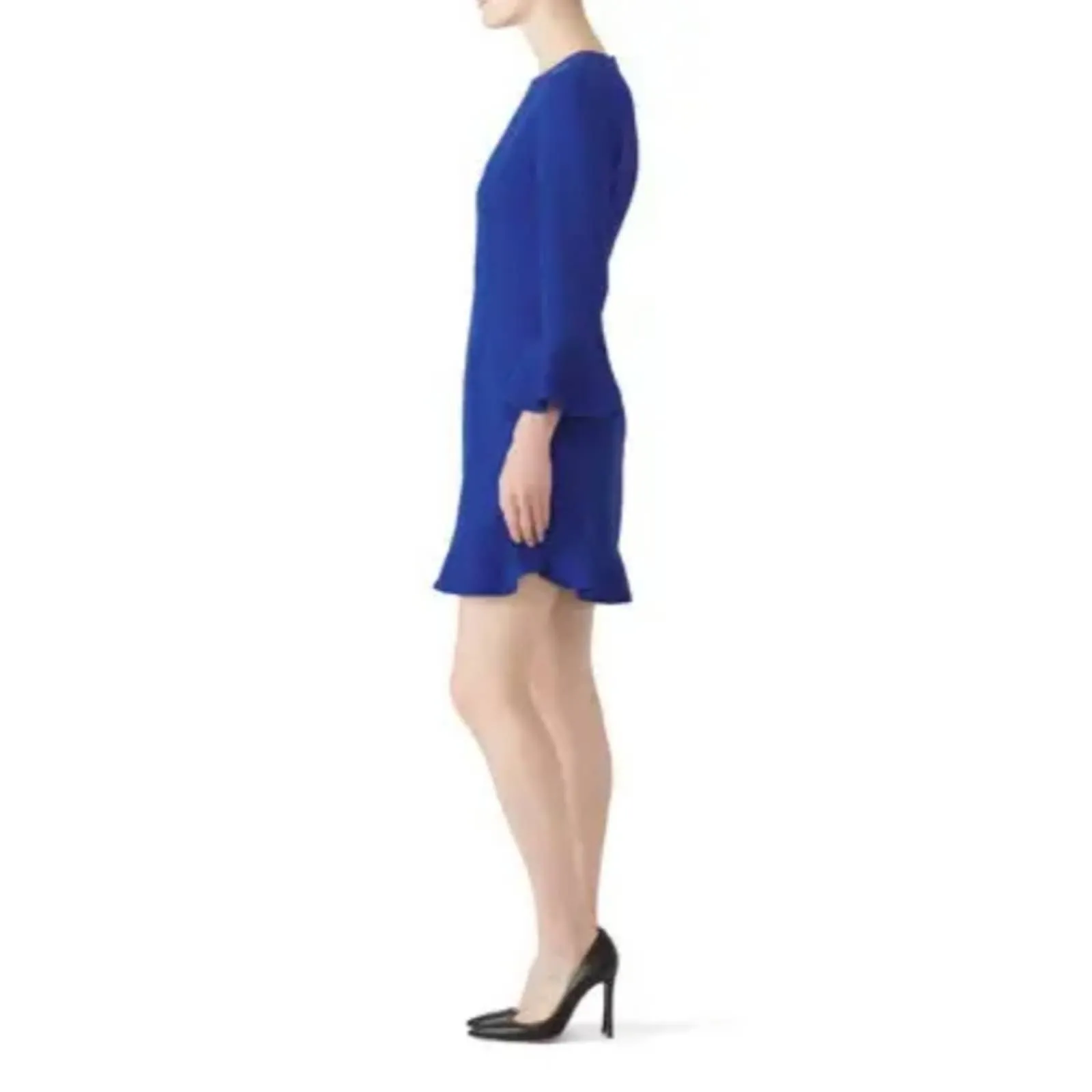 Jill Jill Stuart Bell Sleeve Ruffle Detail Sheath Dress Blue