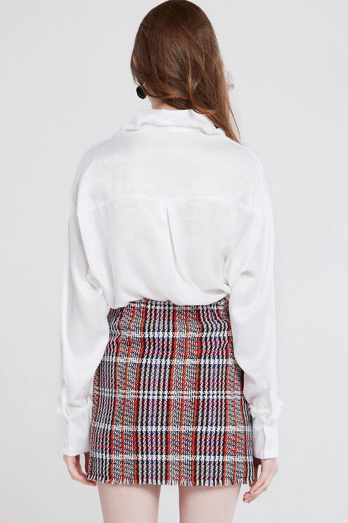 Kaitlyn Buttoned Plaid Skirt