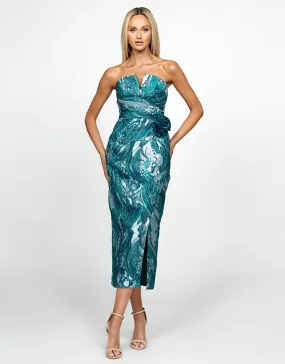 KARTER STRAPLESS PLEATED MIDI BL69D20S