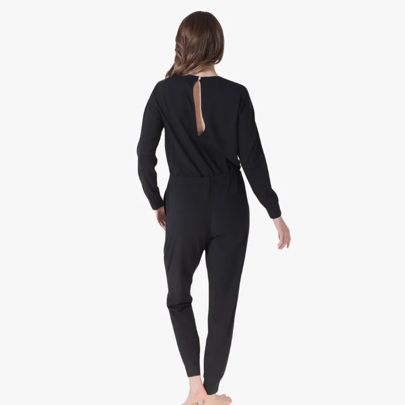 LatteLove Long-Sleeve Crewneck Jumpsuit