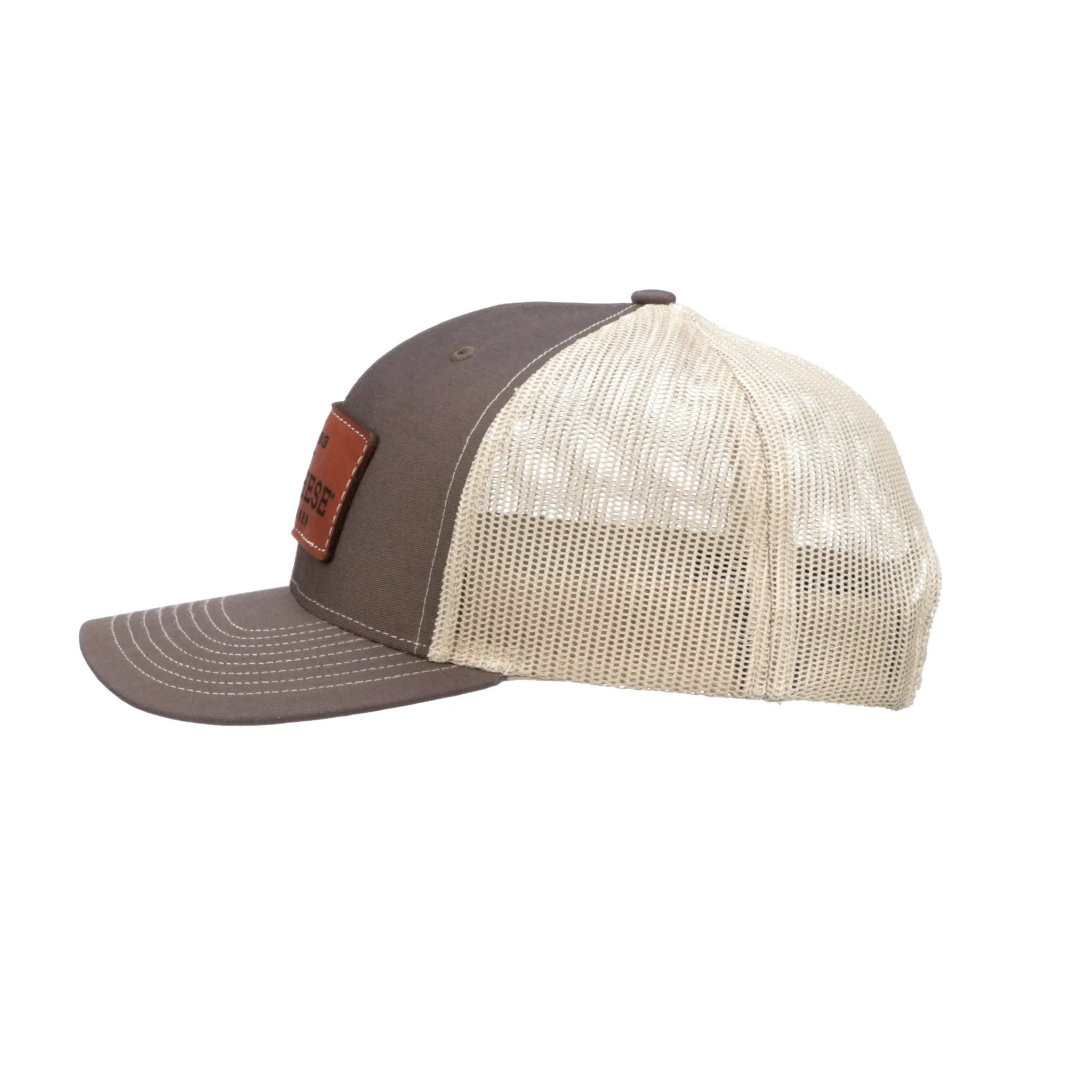 Leather Patch Cap :: Brown   Khaki