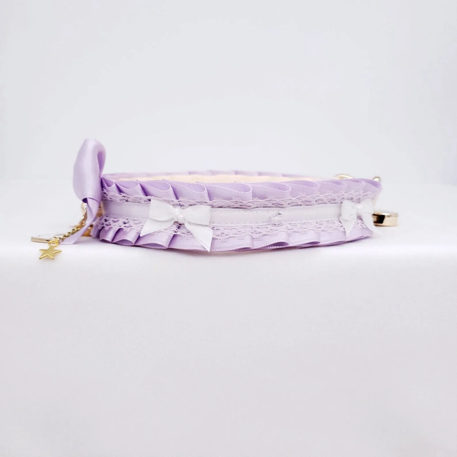 Lilac, Gold and White Bunny Pet Play Collar