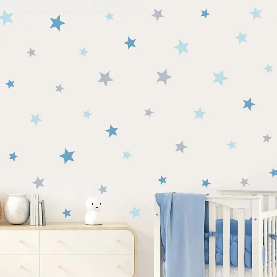 Little Stars Wall Decals For Nursery Room Wall Decor Removable Peel & Stick PVC Wall Stickers For Kid's Room Bedroom Wall Creative DIY Home Decor