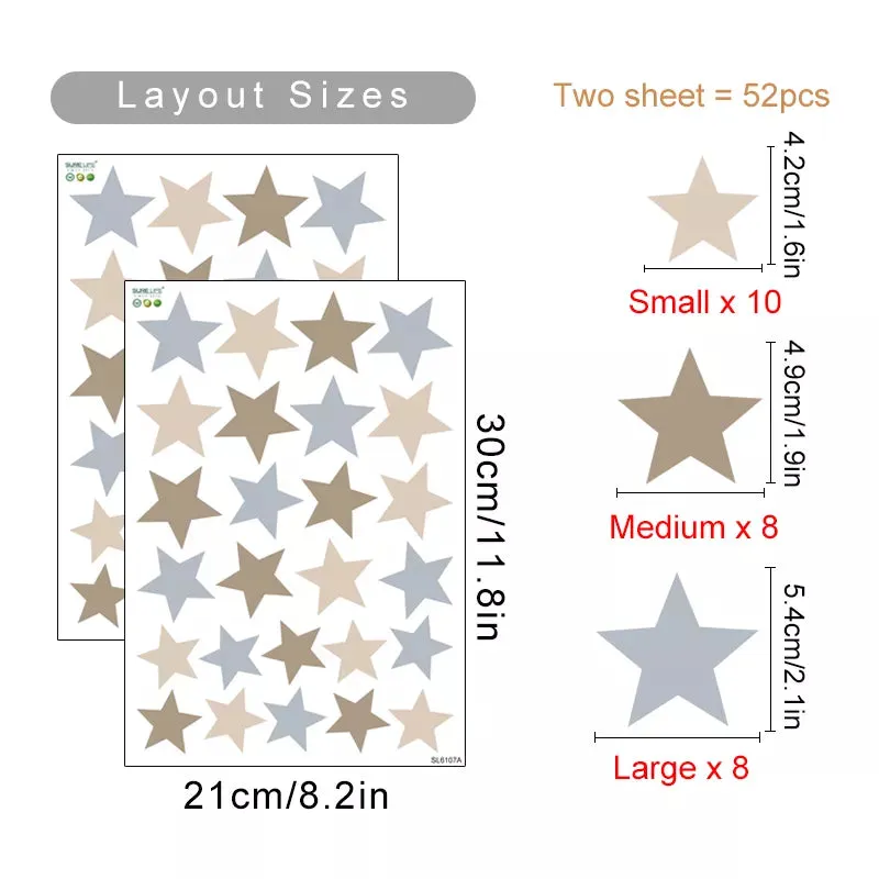 Little Stars Wall Decals For Nursery Room Wall Decor Removable Peel & Stick PVC Wall Stickers For Kid's Room Bedroom Wall Creative DIY Home Decor