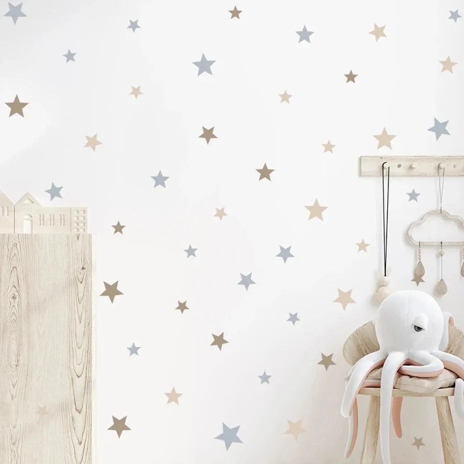 Little Stars Wall Decals For Nursery Room Wall Decor Removable Peel & Stick PVC Wall Stickers For Kid's Room Bedroom Wall Creative DIY Home Decor