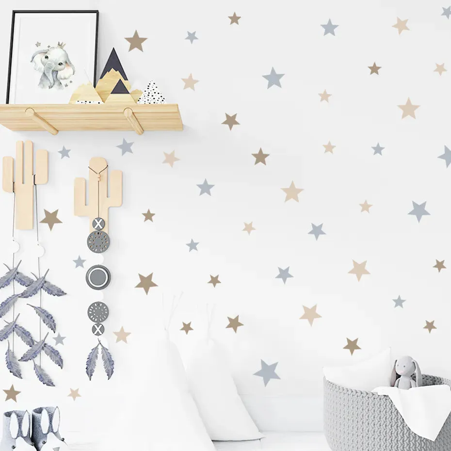 Little Stars Wall Decals For Nursery Room Wall Decor Removable Peel & Stick PVC Wall Stickers For Kid's Room Bedroom Wall Creative DIY Home Decor