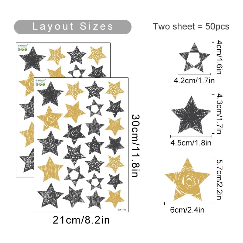 Little Stars Wall Decals For Nursery Room Wall Decor Removable Peel & Stick PVC Wall Stickers For Kid's Room Bedroom Wall Creative DIY Home Decor