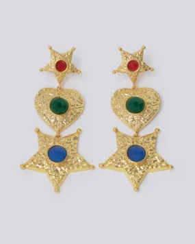 Long Sheriff Star Earrings