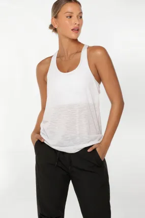 Lorna Jane Slouchy Gym Tank - White